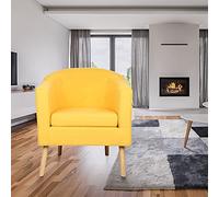 WODFARR Poltrona Rospo Piccolo, Riscaldatore con Braccioli, Poltrona Rospo Adulto, Poltrone Soggiorno 1 Persona, Piccolo Divano Imbottito Spessore (Giallo)