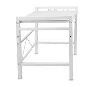 WODFARR Scaffale a microonde estensibile, griglia per forno a microonde e cucina, con 6 ganci, supporto per microonde a 2 livelli (bianco, 40/64 x 45 x 36,5 cm)