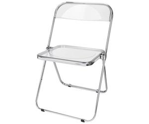 WODFARR Sedia pieghevole trasparente per banchetti, conferenze, feste, struttura solida, metallo, materiale Pet- Sedie da conferenza, sedie da caffè, per interni ed esterni (1PC-trasparente)