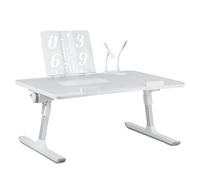 WODFARR Tavolo da letto per computer portatile, supporto regolabile in altezza e angolo, piano letto con cassetti e porte USB, ventilazione, pieghevole, inclinabile, 60 x 40 x 40 cm (grigio, XL)