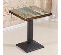 WODFARR Tavolo da pranzo quadrato, sala da pranzo industriale retrò, bistrot per 2-4 persone, MDF+piedi in ferro, 60×60×75 cm