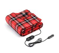 WODHMIEY Coperta elettrica per auto, 12 V/24 V, coperta da viaggio con 3 livelli di calore e timer, coperta termica in pile lavabile con cavo lungo 2 m, per auto, camion, viaggi, pause, all'aperto