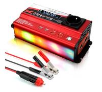 WODHMIEY Inverter auto 1000 W, 12 V/24 V a 230 V, convertitore di tensione per auto con 1 presa, 2 USB, tipo C e accendisigari, display LCD, illuminazione ambientale, per campeggio, viaggi