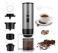 WODHMIEY Macchina da Caffè a Capsule Portatile Elettrica con Display Ricaricabile 7800mAh Compatibile con Capsule Nespresso Dolce Gusto e Caffè in Polvere per Viaggi, Ufficio, Casa