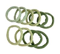Wodiyobk 10 elastici per coda di cavallo per ragazze e bambini, senza cuciture, nessun danno per capelli spessi (verde)