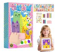 wodjcks 20 Pezzi Fai da Te Rainbow Scratch Art, Kit creativi Squeeze Magic Reveal, Rainbow Scratch Art per Bambini, per Cartoline Fai da Te con Colori, spatola, Adesivo, Strumenti a 7 Colori(1set)