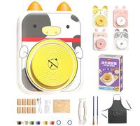 wodjcks Set di tornio per Ceramica a Forma di Animale per Bambini, Macchina per Porcellana a Forma di Animale, Mini Studio di Ceramica Fai da Te, Kit per Pittura su Ceramica, Regalo di Compleanno(#E)