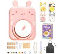 wodjcks Set di tornio per Ceramica a Forma di Animale per Bambini, Macchina per Porcellana a Forma di Animale, Mini Studio di Ceramica Fai da Te, Kit per Pittura su Ceramica, Regalo di Compleanno(#B)