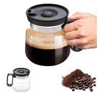 wodjcks Tazza da caffè in vetro da 16 once - Stile caffettiera, tazza da caffè in vetro da 16 once a forma di caffettiera, resistente al calore, grande capacità, per tè caldi, cioccolata calda, caffè