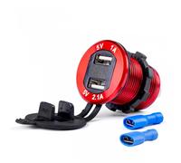 Wodoodporna ładowarka z testerem napięcia 2x USB 12V 24V MOD-11 AMIO-02861