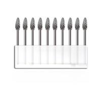 Wodsty 10 frese in carburo massiccio, 3 x 6 mm, per smerigliatrice rotativa a doppio taglio, punte per intaglio per metallo e legno