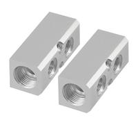 Wodsty 2 distributori d'aria 1/2 NPT 4 porte SY30 sistema pneumatico | 2 pezzi 1/2 NPT Blocco Distributore Aria con 4 Connessioni per Strumenti Pneumatici Serie SY30 Argento