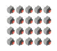 Wodsty 20 microinterruttori silenziosi per mouse a 2 pin, 6,2 x 6,2 x 7,3 mm, rosso, interruttore a pulsante per elettrodomestici ed elettronica
