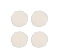 Wodsty 4 tamponi per lucidatura in lana d'agnello da 125 mm, per levigatrici orbitali casuali, filettatura M10, per lucidatura auto, mobili, legno e vetro