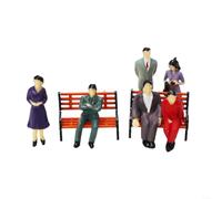 Wodsty 50 modellini dipinti e 8 panche in scala 1:87, figure in plastica per modellini dettagliati e scene di sabbiera