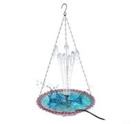 Wodsty Abbeveratoio solare per uccelli con fontana in metallo ABS | Avvio automatico al sole, nessun cavo necessario, ideale per luoghi soleggiati in giardino