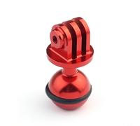 Wodsty Adattatore a sfera per fotocamera subacquea da 2,5 cm, in lega di alluminio, supporto per lampada di riempimento, nero (rosso)
