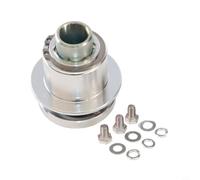 Wodsty Adattatore a sgancio rapido per volante da 3/4 pollici, in alluminio Quick Release per volante sportivo, 3 fori, accessori per auto da corsa, nero (argento)