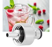 Wodsty Adattatore di riempimento a pressione per bottiglie di vino, birra, coke, PET, giunto gonfiabile in acciaio inox, con coperchio, 6 cm