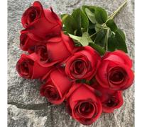 Wodsty Bastoncini di peonia artificiali in seta con 9 teste realistiche | Bouquet realistico di peonia in seta a 9 teste per decorazioni nuziali, fiori artificiali per la casa
