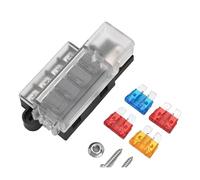 Wodsty Blocco fusibili a 4 canali 32 Vdc 100 A combinato per fusibili ATC con borchie M5 in acciaio inossidabile da 4,5 mm, morsettiera per sistema Eltrical per auto e barca, nero