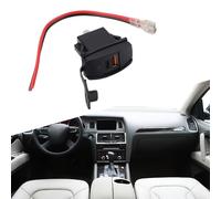 Wodsty Caricabatterie doppio USB con interruttore a bilanciere, ricarica rapida PD & QC3.0, indicatore LED, materiale PC ignifugo, 12-24 V, per auto, barca, moto, nero