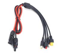 Wodsty Cavo connettore solare 4 in 1 per XT60/DC5521/DC7909, cavo di prolunga da 1 m con cavo principale da 12 AWG, compatibile con EcoFlow, Jackery, Anker e Bluetti Power Stations