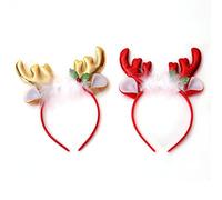 Wodsty Cerchietto natalizio con corna di cervo e stella, divertente | Cerchietto natalizio con alce e stelle, 24,5 cm, accessorio per capelli festivo
