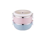 Wodsty Contenitore per il pranzo impilabile in acciaio inox con 4 strati, contenitore termico per alimenti, per ufficio, scuola, picnic e attività all'aperto