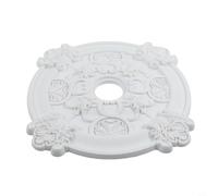Wodsty Copertura rotonda per ventilatore da soffitto in PU da 39,5 cm, medaglione decorativo bianco per base della lampada, vestibilità sicura, elegante decorazione per la casa