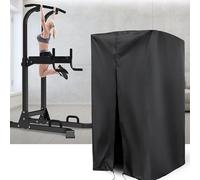 Wodsty Custodia protettiva per barra per trazioni e dip station, copertura resistente alle intemperie in tessuto Oxford 210D/420D con coulisse, pieghevole e resistente, per fitness all'aperto, nero