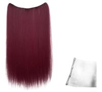 Wodsty Extension per capelli sintetici, 50 cm, resistenti al calore, lisci | Solo 50 g di peso, comfort leggero come una piuma, integrazione invisibile, da indossare tutto il giorno senza pressione