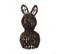 Wodsty Grande coniglietto pasquale in rattan, 45 cm, resistente alle | Design intrecciato a mano, 21 cm compatto, effetto rattan naturale, facile da posizionare, ideale per la decorazione della