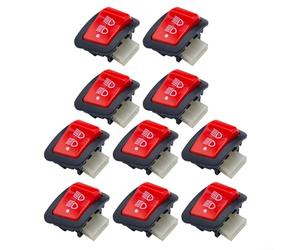 Wodsty Interruttore dimmer per fari moto, controllo abbaglianti e anabbaglianti, materiale ABS, funzionamento, per 110 RS150, rosso (10 pezzi)