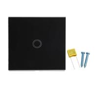 Wodsty Interruttore luce singolo touch per lampadine LED e incandescenti, 1 via, tipo 86, con pannello in vetro temperato, 110-240 V AC, carico 3-300 W, per casa e ufficio