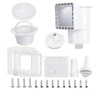 Wodsty Kit completo skimmer per piscine fuori terra SP1091LX, parte di ricambio con presa da 15,2 cm, corpo in plastica robusta, struttura e cestello di montaggio semplice, colore: bianco