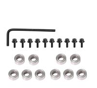 Wodsty Kit di 10 guide per cuscinetti a sfera montati sulla parte superiore per riparazione e sostituzione di cuscinetti di fresa, acciaio, argento, diametro esterno 952 mm, diametro interno 496 mm