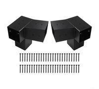 Wodsty Kit di staffe per pergola inclinate resistenti alle intemperie con hardware in acciaio per montaggio a parete per pali in legno da 10,2 x 10,2 cm, gazebo esterno e portico, supporto per