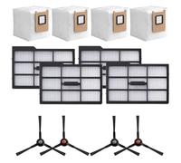 Wodsty Kit filtro per spazzole laterali per aspirapolvere robot Eufy Omni E25 ed E28, filtrazione avanzata cattura il 99,97% di polveri sottili, sacchetti e materiali resistenti agli strappi per