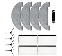 Wodsty Kit spazzola laterale per lettino Conga 5290 per Ultra Ro Uum Clner - Confezione da 4 spazzole laterali, 4 filtri, 4 mop Ths & spazzola clning, per materiali Bpa robusti