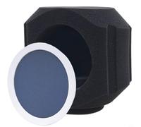 Wodsty Microfono portatile con schermatura in schiuma, 14,5 x 9,2 cm, protezione antiriflesso per registrazioni audio chiare durante il canto, podcast e live streaming (bianco + nero)