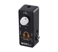 Wodsty Pedale per effetti per chitarra con controllo del volume, design nero | Presa per cuffie integrata, pratica privata ovunque, struttura compatta, robusta struttura in metallo