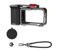 Wodsty per manico e gabbia in alluminio per DJI per osmo Action 6, kit compatto Street Photography con opzioni di montaggio per accessori, presa stabile in grigio