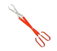 Wodsty Pinze in alluminio per camino, barbecue, campeggio e griglia, 40 cm, con comoda impugnatura, rosso