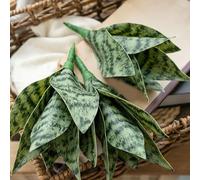 Wodsty Sansevieria artificiale realistica, 25 cm, in PVC morbido, verde artificiale, decorazione per casa e ufficio
