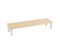 Wodsty Scaletta rustica in legno con strati in acrilico trasparente, espositore versatile per oggetti da collezione, trucco, snack, organizer salvaspazio efficiente (1 strato 30 cm)