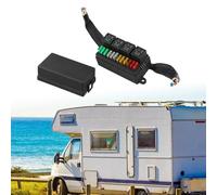 Wodsty Scatola relè per fusibili da 12 V, pre-cablata, con 4 relè e 12 fusibili ATC/ATO, custodia impermeabile per montaggio frontale per applicazioni automobilistiche e marine