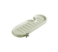 Wodsty Scolapiatti girevole a 360 gradi regolabile con ganci, vassoio organizer in ABS per cucina e bagno, grigio