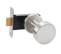 Wodsty Serratura per porta senza chiave in acciaio inossidabile su un lato per porte interne, maniglia invisibile anti-manomissione con design rotondo, compatibile con porte spesse 35-55 mm, argento