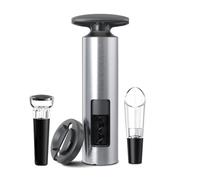 Wodsty Set apribottiglie manuale in acciaio inox con cavatappi e tagliacarte, 2 o 4 pezzi con tappo e versatore, impugnatura ergonomica per un uso semplice